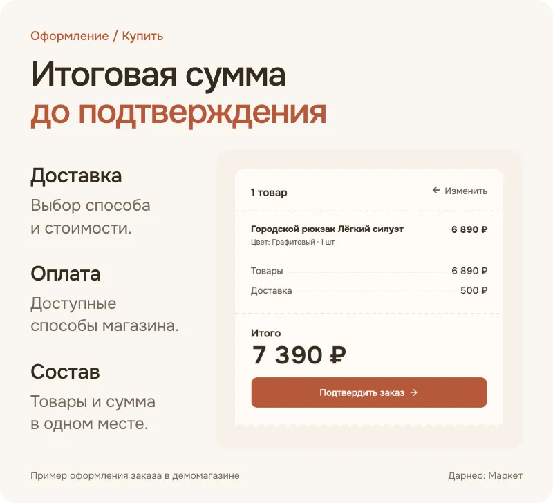 Иллюстрация оформления заказа в интернет-магазине