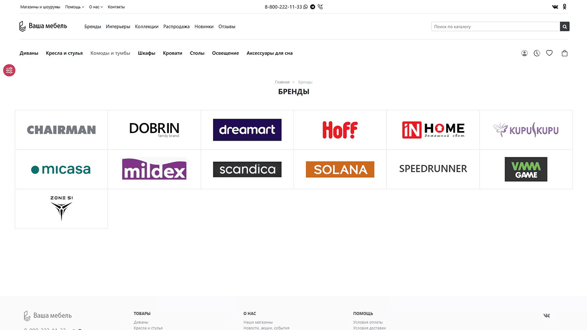 каталог брендов