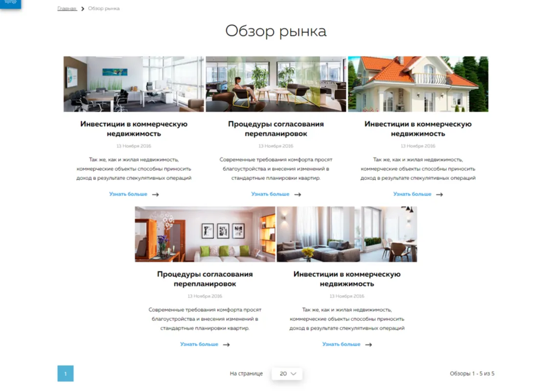 обзорные статьи сайта недвижимости